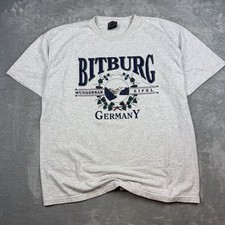 Bitburg Germany Graphic T Shirt Vintage XL Gray Travel Souvenir Eifel Tee