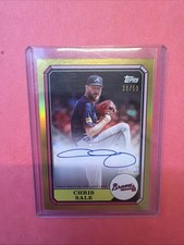 Chris Sale 2025 Topps Archives /50 Gold 1987 Boardwalk and Baseball Auto 87bba-c