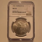 1921 Morgan Silver Dollar NGC MS63 Business $1 Uncirculated Silver