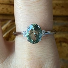 Green Labradorite Sterling Silver Ring Size 9