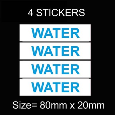 4 X WASSER AUFKLEBER BENZIN WETTERFEST SELBSTKLEBEND STICKER CARAVAN WOHNMOBIL