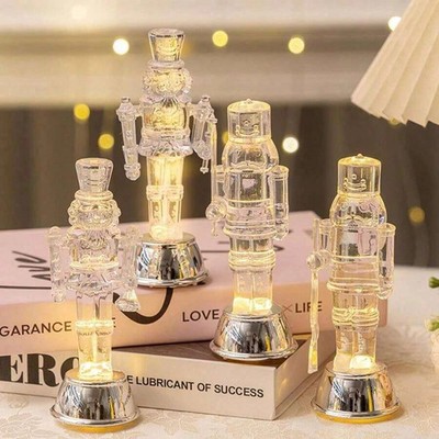 4 Pieces Nutcracker Figures LED Holiday Decorations