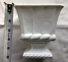 Vintage White Milk Glass Rectangular Shaped Pedestal 5 7/8 inch Tall Planter