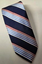 Brooks Brothers Makers and Merchants Neck Tie Blue Red Striped Silk Made in USA