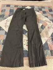 Eileen Fisher Women's Linen Pants Size 8 Dark Blue/Grey Wide Leg