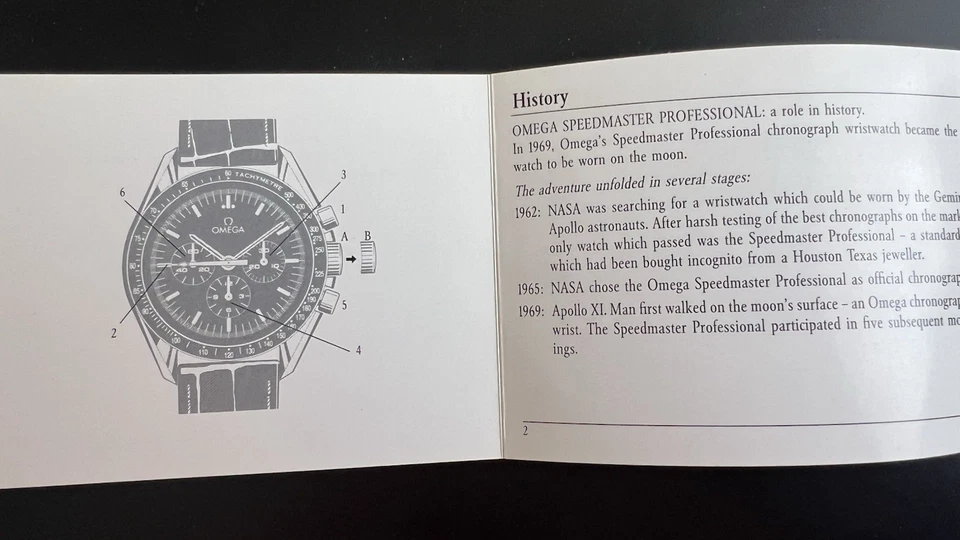 Omega Speedmaster 145.022 861 User Manual  Operating Instructions 1994 Print - Image 2 of 4