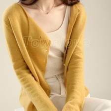 Women Knitted Cardigan Shirt Coat Blouse Top Sweater Jacket Thin Knitwear Chic