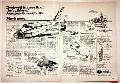 Rockwell International 1979 Original Print Advertisement Space Shuttle 8x11