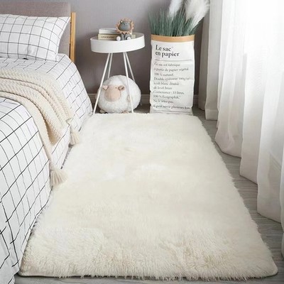 Flauschiger Shaggy Vorleger Weich Batik Rutschfest Plüsch Schlafzimmer Wohnzimmer Teppich