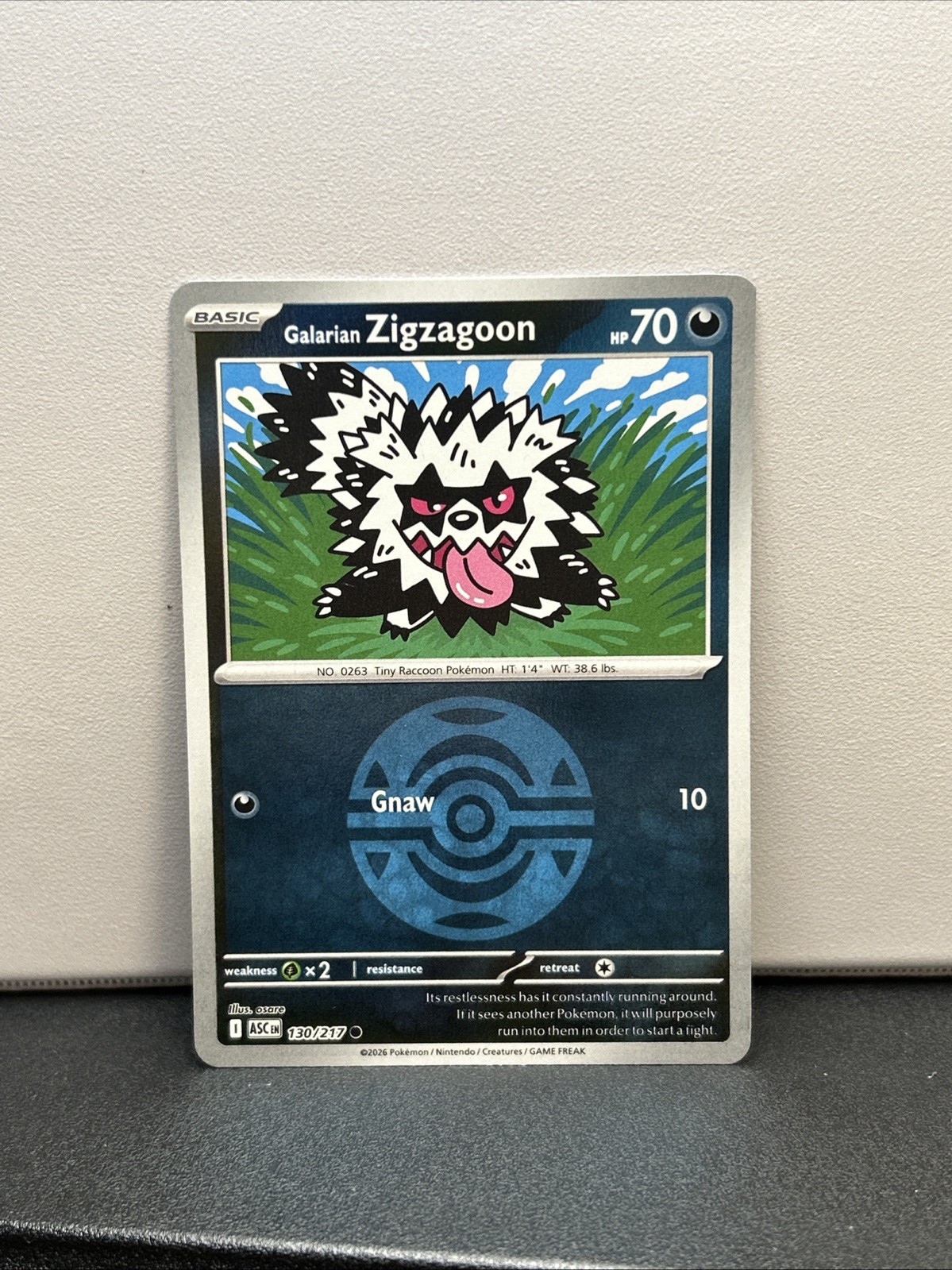 Galarian Zigzagoon (Dusk Ball) 130/217 Me: Ascended Heroes Reverse Holo