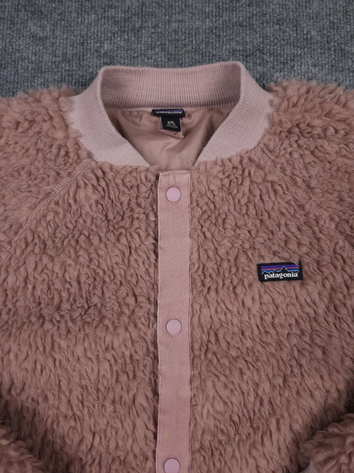 Patagonia Retro-X Bomber Jacket Kids / Teens 16-18 Pink Fleece Snap Lined - Image 4 of 4