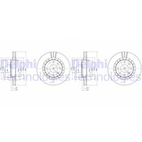 2X Delphi Bremsscheiben 256Mm BelÜFtet Vorne Passend FÜR Daewoo Espero Lanos