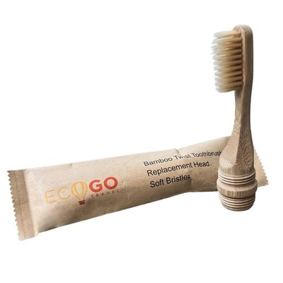 Replacement Head for EcoGoTravel Bamboo Screwable 1 Count (Pack of 1), Pink