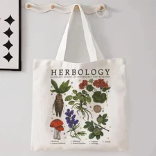 Mushroom Tote Bag Black Cotton Reusable Foldable Shoulder Bag – Cute Eco Shopper