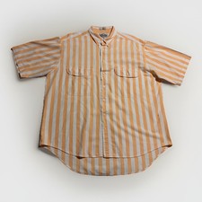 1987 Levis Diamond Label Stripe Shirt XL Yellow White Hong Kong