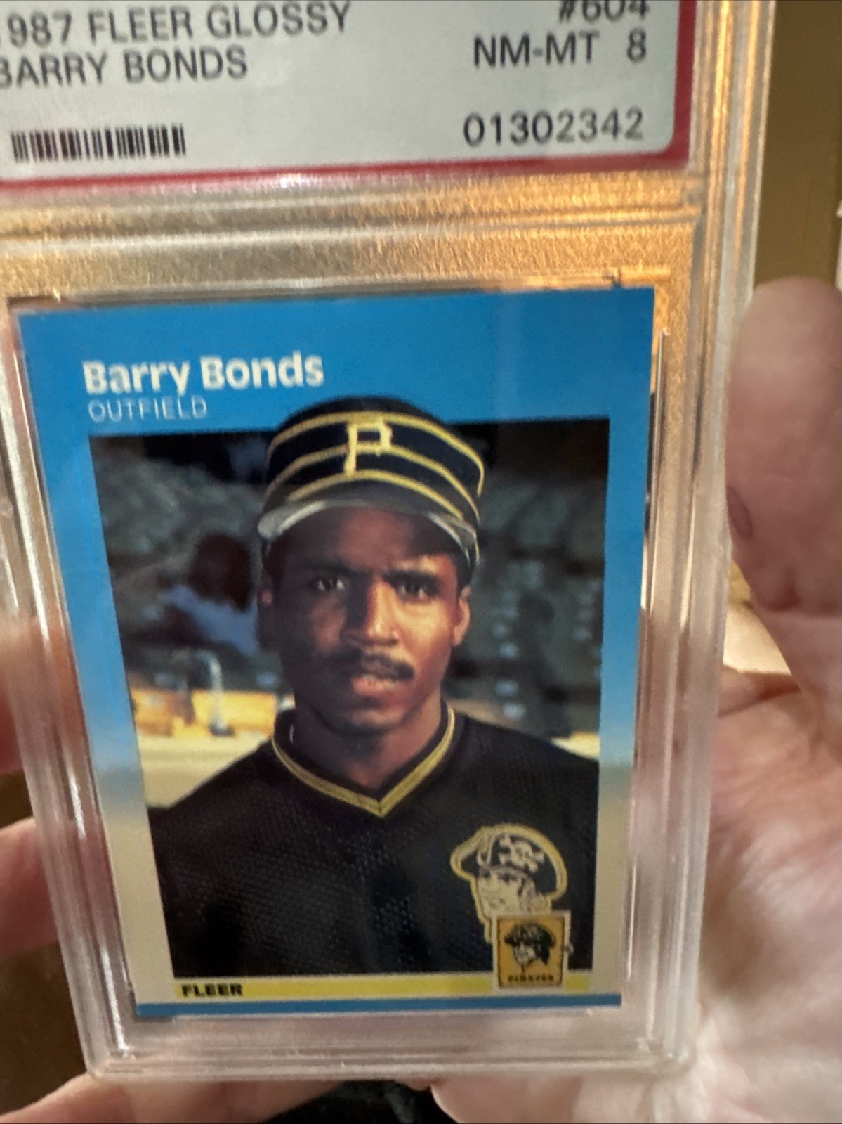 1987 Fleer Glossy Barry Bonds #604 Rookie Card RC PSA 8 NM-MT
