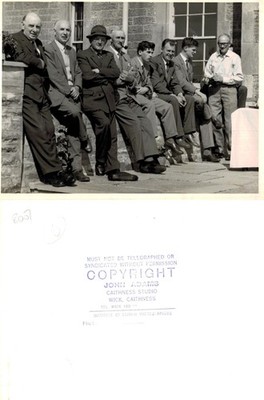 Vintage Pressefoto - Gruppe von Männern John Adams Caithness Studio Wick Schottland