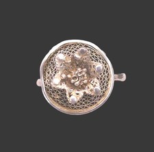 Sterling Silver Filigree Rose Ring, Size 5.25 - 1.55g Vintage Style Flower Ring