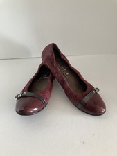 AGL Attilio Giusti Leombruni Ballet Flats Women  s 37 US 7 Burgundy Cap Toe EUC