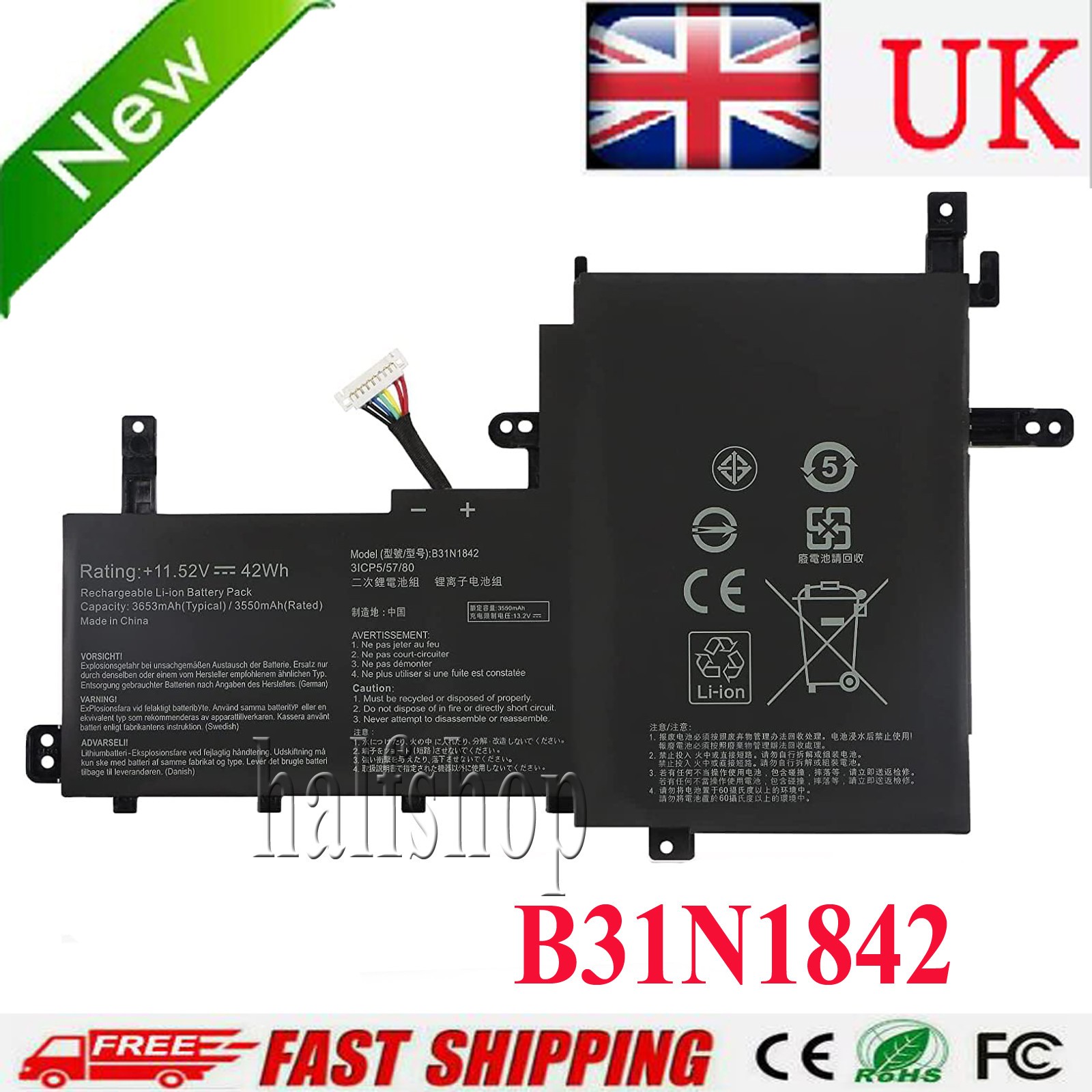 B31N1842 Battery for Asus VivoBook S15 S531FL-BQ704T S531FL-BQ010T S531FL-BQ012T