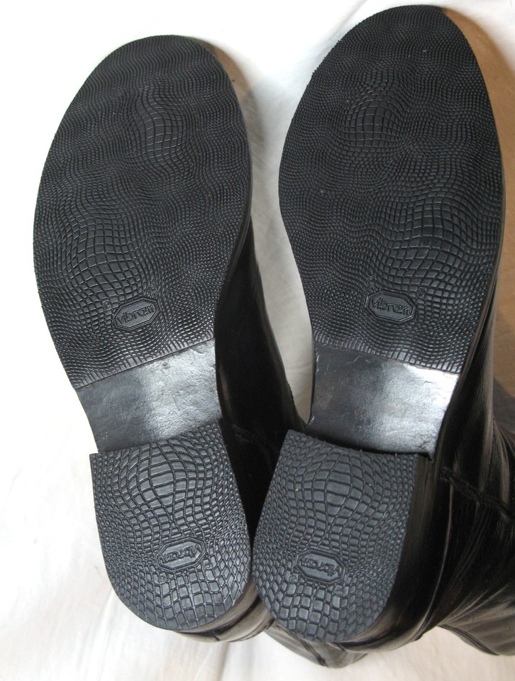 Vintage Frye Tall Riding Roper Boots Women USA Size 9.5 B Black Leather ...