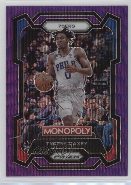2023-24 Panini Prizm Monopoly Purple Wave Prizm Tyrese Maxey #68