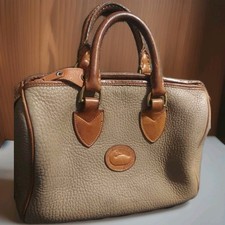 Vintage Dooney  Bourke Leather Satchel Bag Taupe Shoulder Purse No Charm