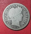 1913S US Barber SILVER Dime "San Francisco" Mint! Low Mintage 510K! Semi Key!