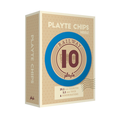 Playte Middle Railway Chips - 80pcs Premium Heavy 4.3g Board Game Tokens Set.