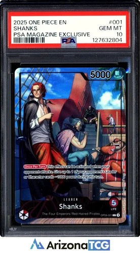 One Piece 2025 Shanks OP09-001 Leader PSA Magazine Exclusive GEM MINT PSA 10
