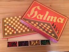 Brettspiel HALMA f&uuml;r 2-4 Personen,  Antik Alt Vintage Spiel 30er Jahre JFSM