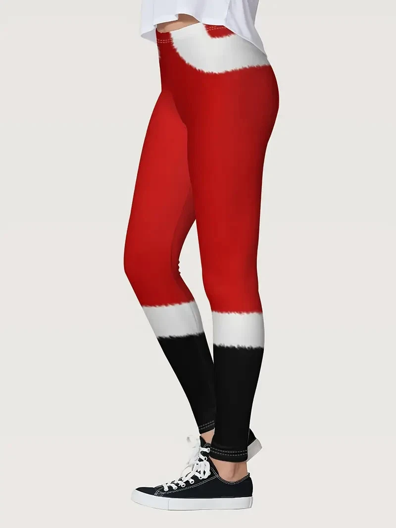 Klassy Kringle 3D Print Leggings Cozy Costume Trousers