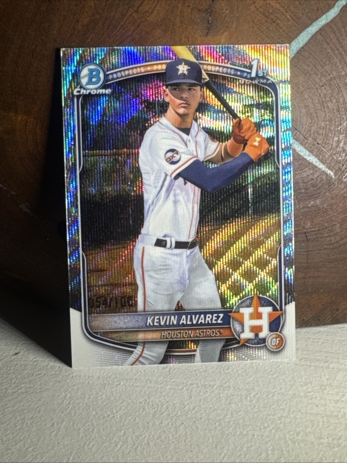 2025 Bowman Chrome Prospects Kevin Alvarez #BCP-227 Wave Refractor /100