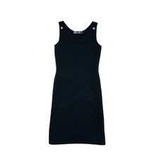 NWT Versace Medusa Ribbed Knit Mini Dress IT 40 US 4 Black Scoop Neck $1500