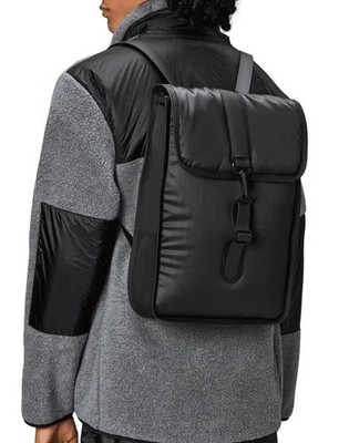 New RAINS Puffed Backpack W3 Waterproof Unisex  Laptop-Friendly Sleek Design BLK