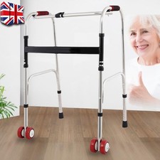 Folding Lightweight Aluminium Walking Frame Walker Zimmer Wheels Adjustable R