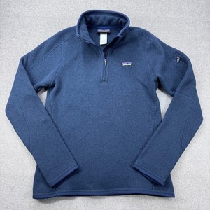 Patagonia Womens Better Sweater 1/4 Zip Size S Blue Fleece Mock Neck Pullover