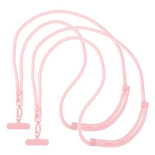 2pcs Phone Lanyard Adjustable Crossbody Neck Strap with Tab Pink