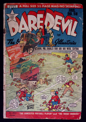 Daredevil Comics #58  Lev Gleason - Jan 1949 - Charles Biro - Football Cover