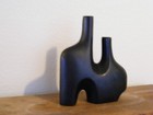 BLACK  SCULPTURAL  VASE MODERN ASYMMETRICAL  ART ABSTRACT CERAMIC  HOME DECOR — photo 10