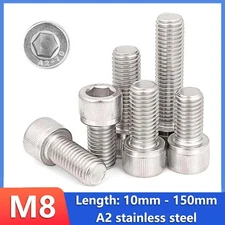 M8 Metric A2 Stainless Cap Head Allen Bolt Socket Allen Cap Screws DIN 912