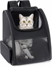 Conlun Pet Carrier Backpack for Small Dogs and Cats Foldable Travel Hiking Black