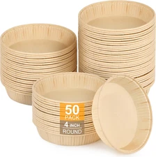 50 Pcs Mini Tart Pans for Baking, 4 Inch Disposable Paper Pie Pans for Individua