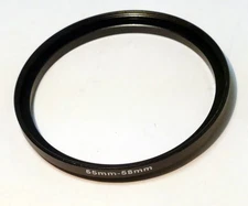 55mm to 58mm male to female threads step Up ring