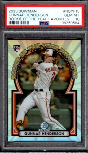 Topps 2023 Bowman Rookie of the Year Favorites Gunnar Henderson ROYF-15 PSA 10