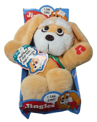 Vintage 1989 DanDee Jingles The Singing Pup Plush Toy Animated Stuffed Animal