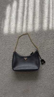 prada re edition 2005 black saffiano leather bag