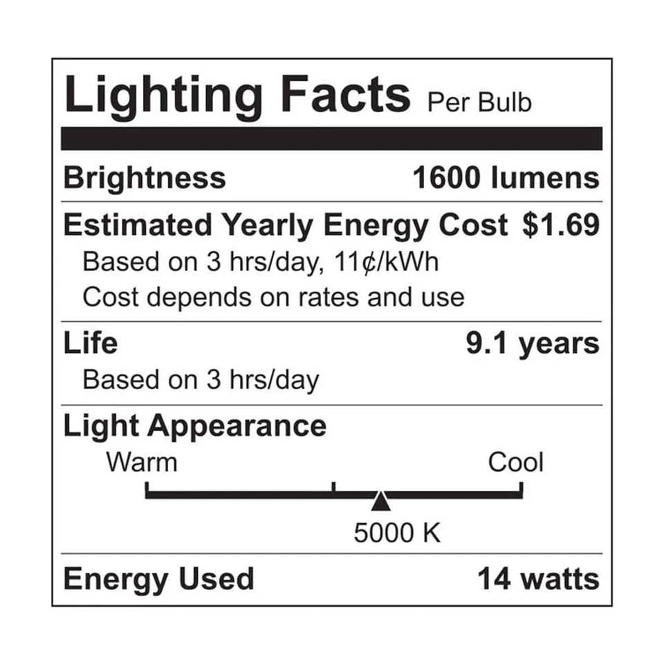 A19 LED Light Bulbs, 100 Watts Eqv, Daylight, General Purpose, 9Yr, Medium Base, - Image 4 of 4