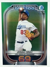 2021 Bowman - Bowman Scouts Top 100 Josiah Gray #BTP-69 Green Refractor /99 (RC)