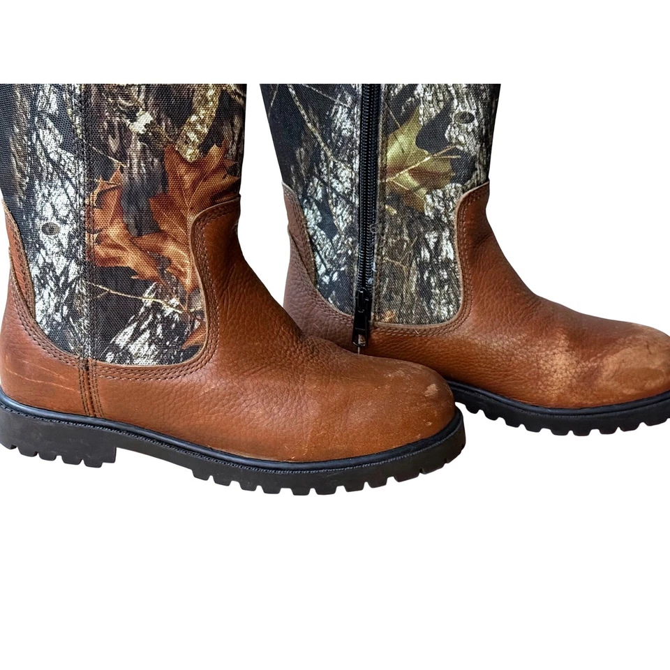 Game Winner Women's snake Hunting Waterproof Boots Camo Leather Side Zip Size 6 - Image 4 of 4